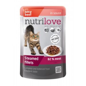 Hrana umeda pentru pisici, Nutrilove, file de vita